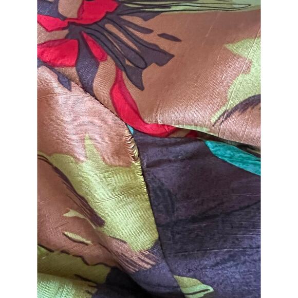 Coldwater Creek Women silk Floral Print Artsy Jacket Blazer Coat Sz M - Picture 9 of 13